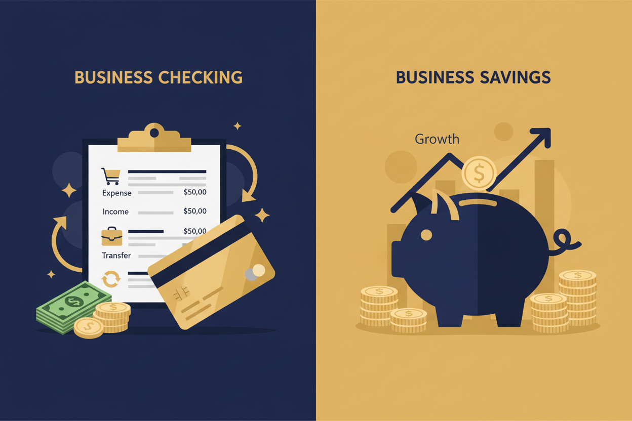 Business Checking vs Business Savings Accounts: What They Actually Do (and How to Use Both Strategically)