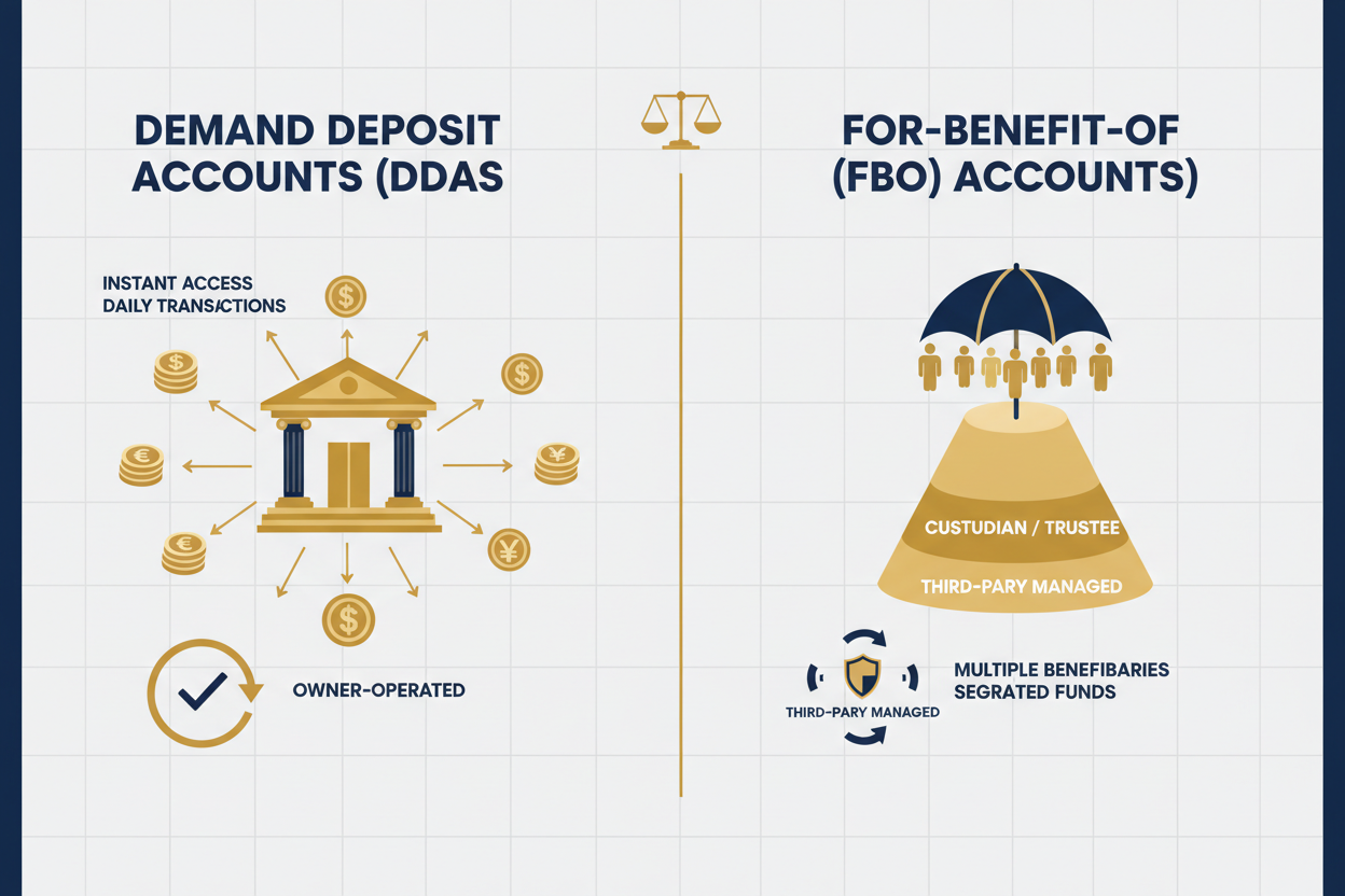 🏦 Dissecting Demand Deposit Accounts (DDAs) vs. For-Benefit-Of (FBO) Accounts