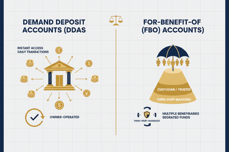 🏦 Dissecting Demand Deposit Accounts (DDAs) vs. For-Benefit-Of (FBO) Accounts