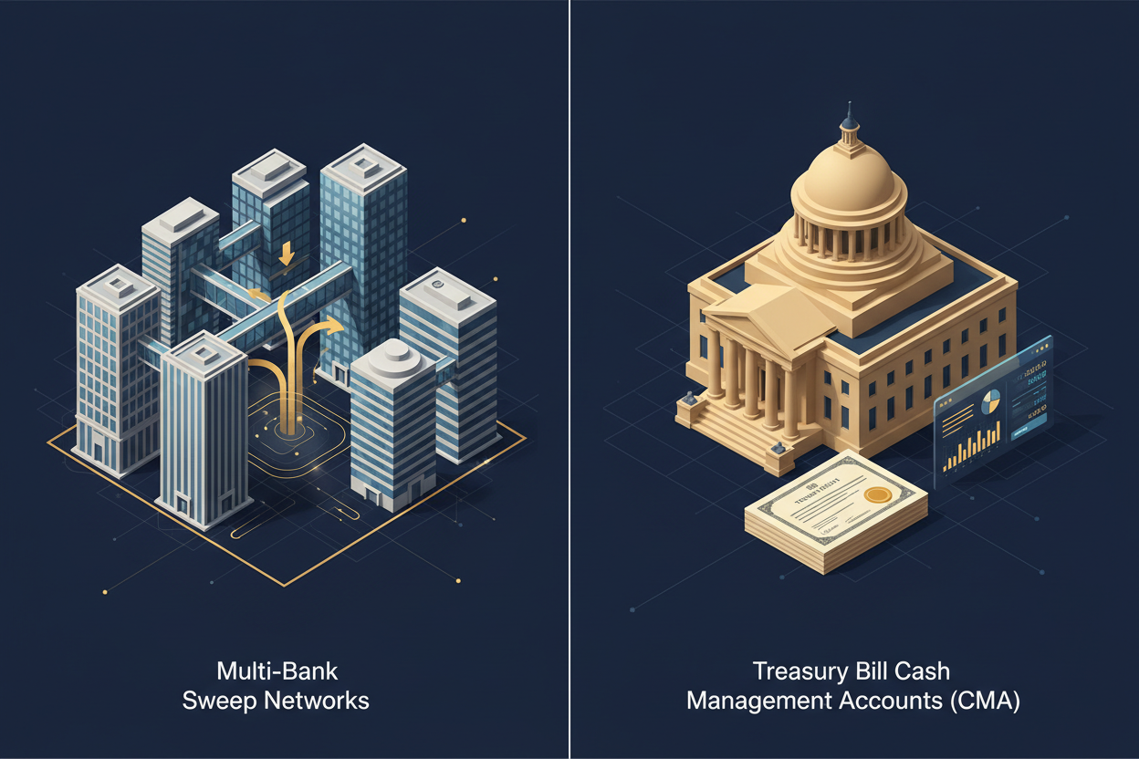 💰 The Deep Dive: Multi-Bank Sweep Networks vs. Treasury Bill Cash Management Accounts (CMAs)