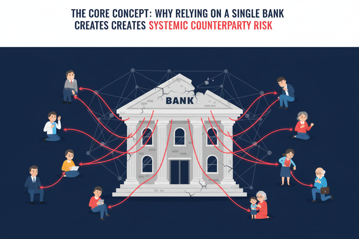 🏦 The Core Concept: Why Relying on a Single Bank Creates Systemic Counterparty Risk
