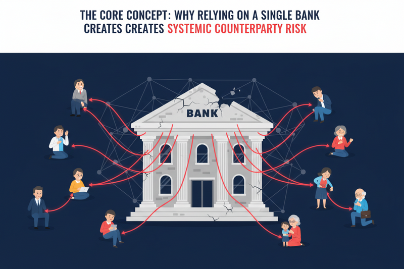 🏦 The Core Concept: Why Relying on a Single Bank Creates Systemic Counterparty Risk