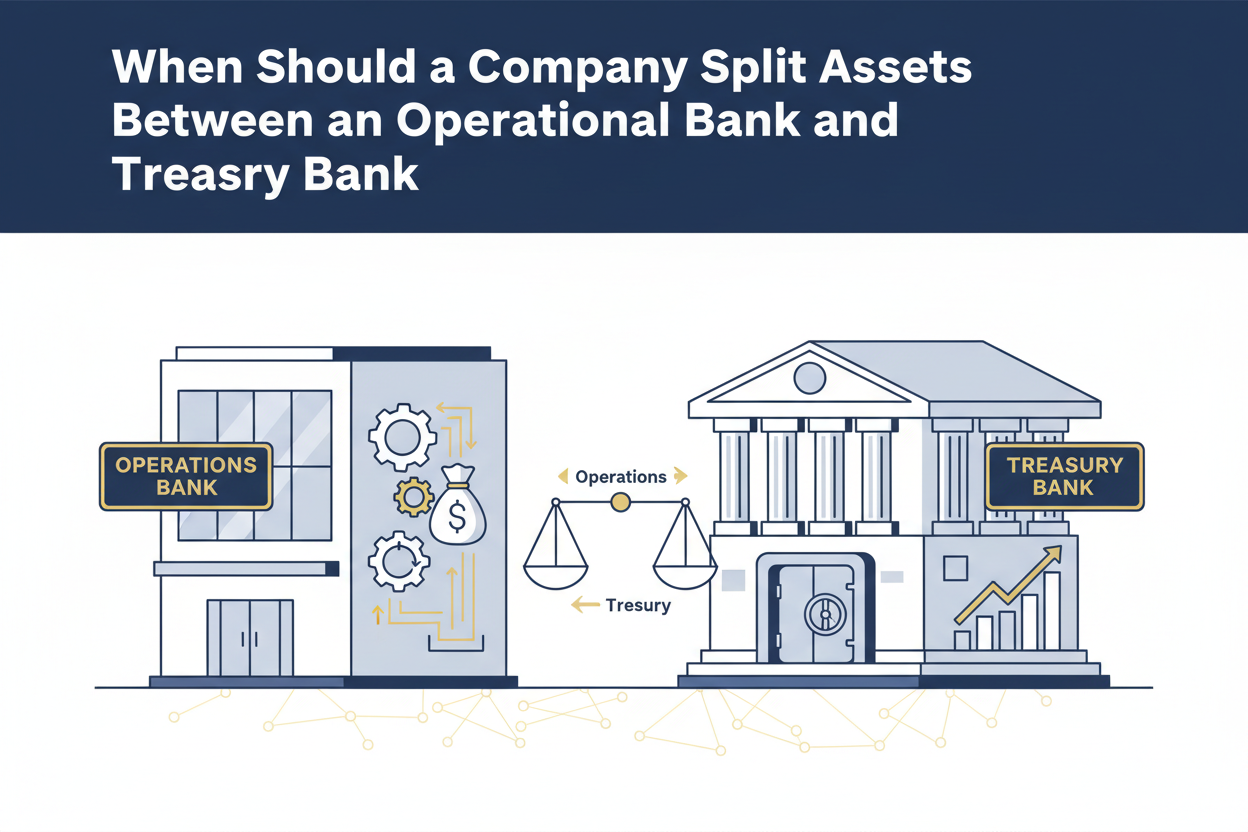 🏦 When Should a Company Split Assets Between an Operational Bank and a Treasury Bank?